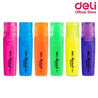 ปากกาไฮไลท์ Deli รุ่น S621 / S621S หัวตัด 1-5 มม. 6 สี เน้นข้อความชัด (1 แท่ง) Highlighter