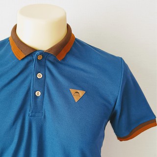 AP06 เสื้อโปโล (พร้อมส่ง) เสื้อผ้าผู้ชาย Men Shirts Polo สีน้ำเงิน วินเทจ สินค้าคุณภาพ เนื้อผ้าCotton TC