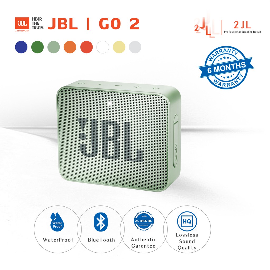 JBLลำโพงบลูGO2 เจบีแอล ลำโพงบลู บูลทูธไร้สาย เครื่องเสียง แบบพกพากันน้ำ JBL Bluetooth Speaker ลำโพงกลางแจ้ง（Mint）