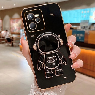 เคสโทรศัพท์มือถือ ซิลิโคนนิ่ม ลายนักบินอวกาศ พร้อมขาตั้ง สําหรับ OPPO Realme 9Pro+ 9 Pro 9 4G Realme 9i 8i 8 8Pro 7i 5 5i 5Pro