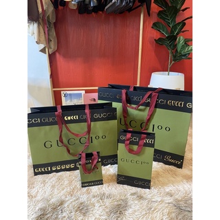 ถุงกระดาษGucci แท้ Gucci 100ปีถุงกระดาษแบรนด์แท้ รับเคลือบถุงกระดาษ