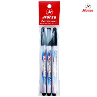 Horse ตราม้า ปากกาเมจิก (ปากกาสีน้ำ)  H-110 หมึกสีดำ บรรจุ 3 ด้าม/แพ็ค จำนวน 1แพ็ค