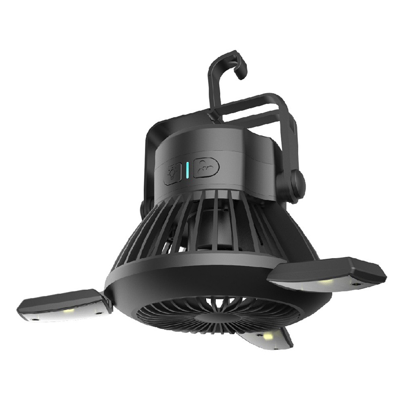 Portable LED Camping Lantern with Ceiling Fan Solar Poweramp USB Rechargeable Tent Light Fan