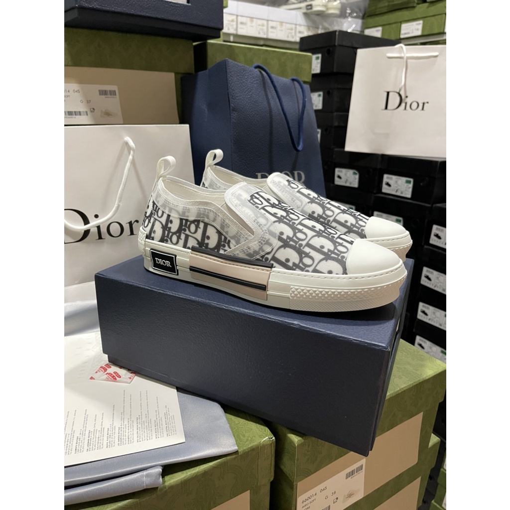 D*OR x SHAWN STUSSY B23 Slip-On Sneaker (สีเทา) ไซส์ 40--45 รองเท้าผ้าใบ แบบสวม พร้อมส่ง🚛✔
