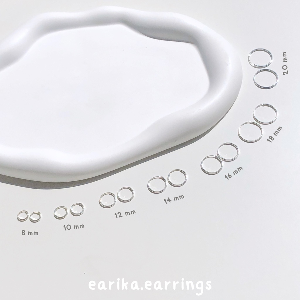 earika.earrings - ต่างหูห่วงเงินแท้ คนแพ้ง่ายใส่ได้ (มี 7 ไซส์)