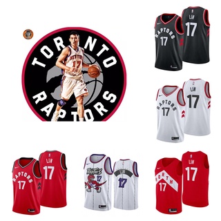 Toronto Raptors #17 Jeremy Lin เสื้อบาสเก็ตบอลชายสั้น -เสื้อยืดกีฬา