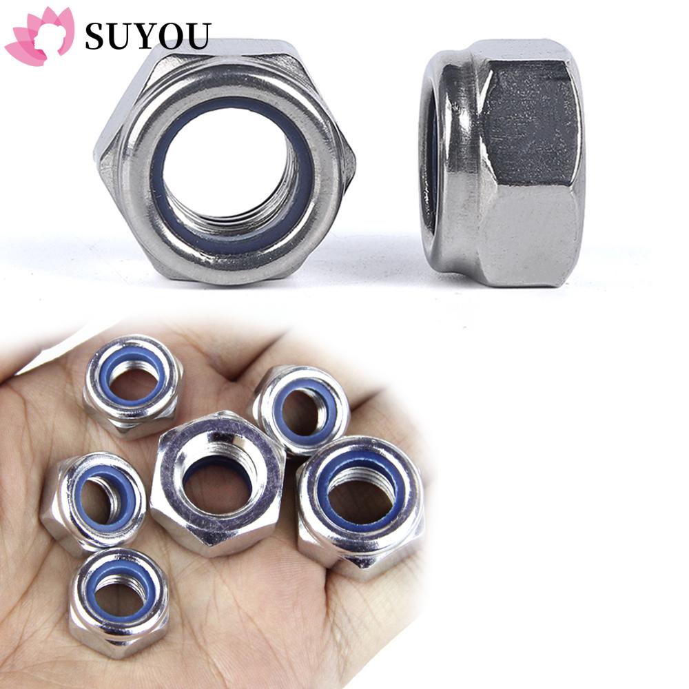 สกรูฝาเกลียว Din985 Nyloc Nuts Nylock สแตนเลส 304 T Type M3 M4 M5 M6 M8 ...