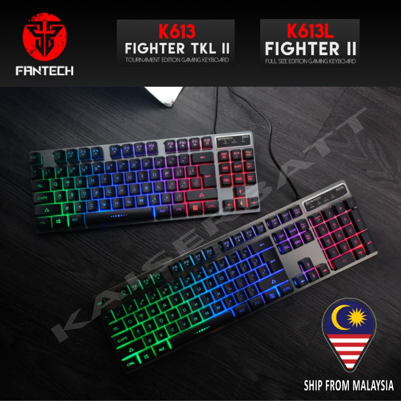 Fantech K613 87 คีย์ K613L 104 คีย์เกม USB ระดับมืออาชีพคีย์บอร์ดเกมเรืองแสงคีย์บอร์ดคอมพิวเตอร์แบบม