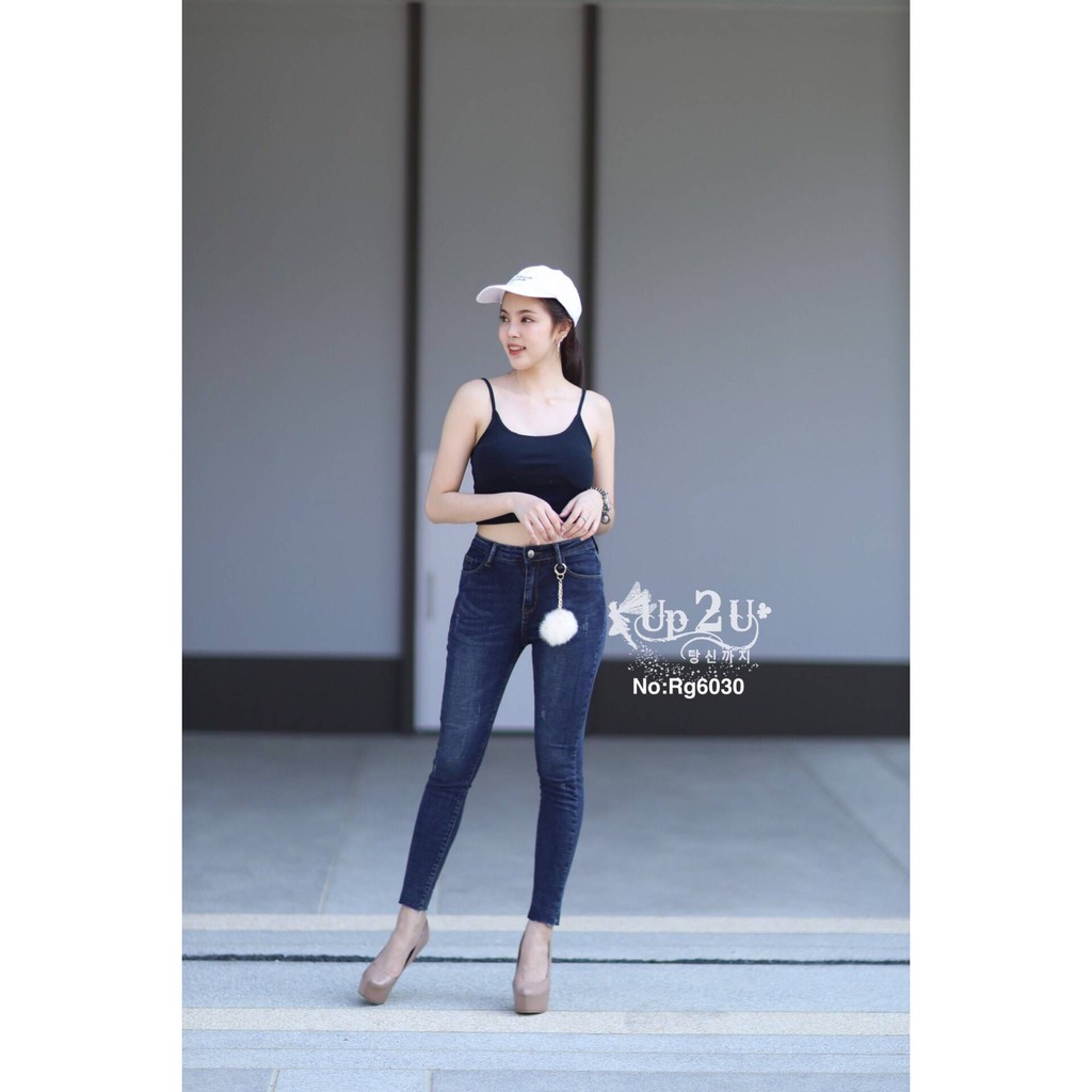 Ruigeยีนส์ขายาว เอวสูง ผ้ายืดsize S M L XL RG6030