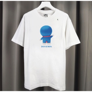 Uniqlo DORAMON Doraemon Joint UT 50th Anniversary Male and Female Couple Short-sleeved Printed T-shirtเสื้อยืดอินเทรนด์