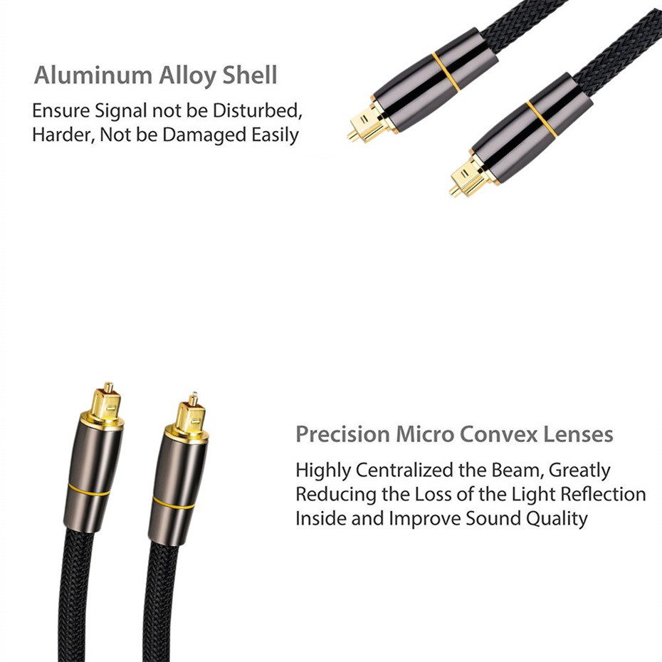 สายเคเบิ้ลเสียงดิจิตอล Toslink Optical Audio Cable สําหรับ Tv Box Ps4 Speaker Soundbar Amplifier Subwoofer 5 ม . 10 ม .