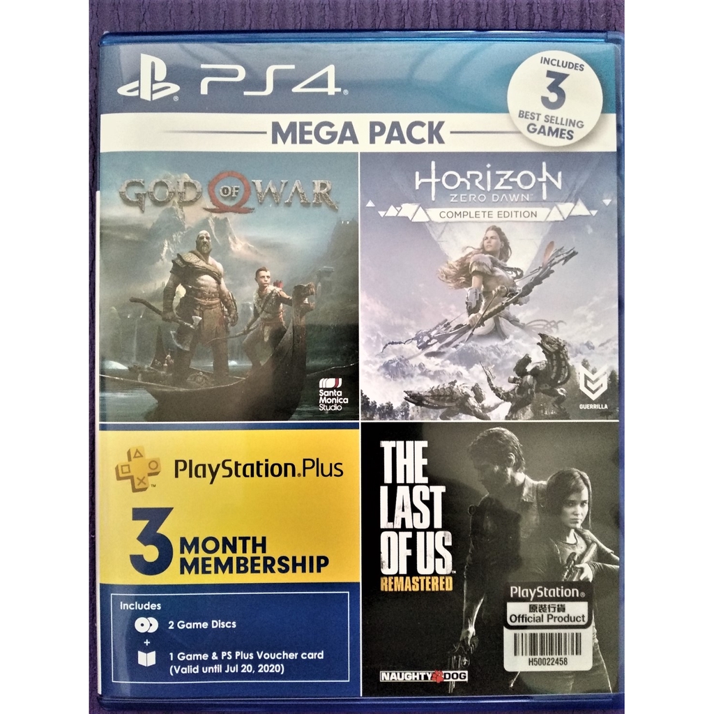 แผ่น PS4  ในกล่อง มี 2 เกมส์ ** 1. Horizon zero dawn  2. God of war **  500 บาท