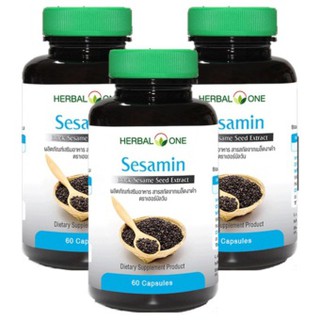 Herbal One Sesamin สารสกัดเซซามินจากงาดำชนิดแคปซูล 60 Capsx3