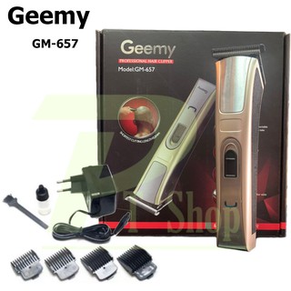 Geemy ปัตตาเลี่ยนตัดผม ใบมีดไททาเนี่ยม หวีรองตัด 4 ขนาด 3,6,9,12 mm มอเตอร์ Pd Alloy ทำงานเสียงเงียบ รุ่น GM-657