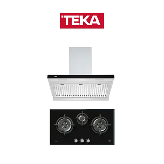 TEKA เตาแก๊สเซรามิคครัสตัล 3 หัวเตา รุ่น GT LUX 82 3G AI AL 2 TR แถม เครื่องดูดควัน รุ่น DHA 90 TC