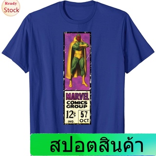 เสื้อยืดยอดนิยม Marvel Vision Comics Group Vintage Ticket Label T-Shirt Popular T-shirtsสามารถปรับแต่งได้