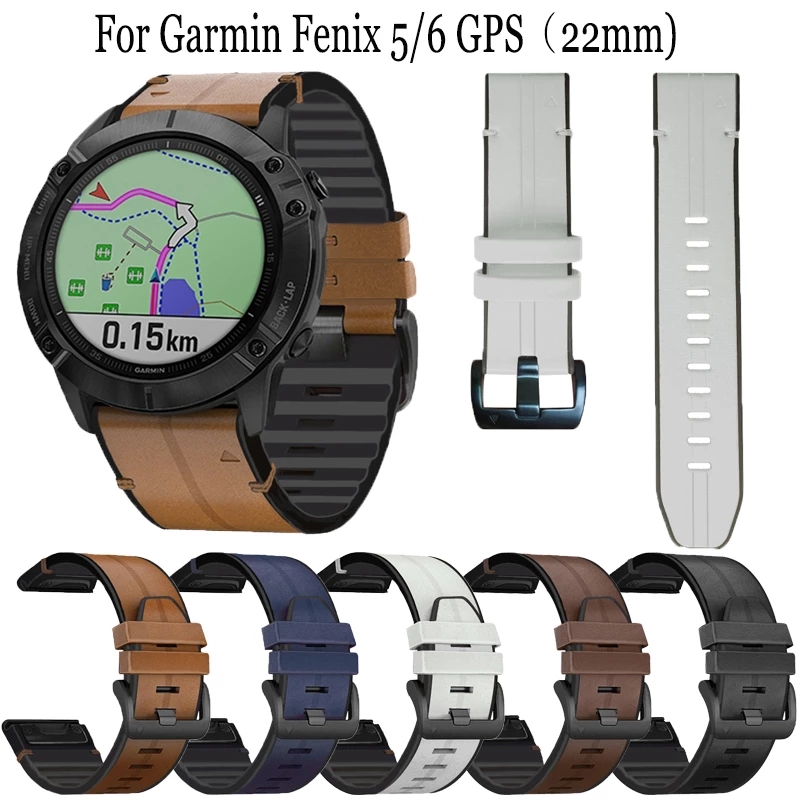 สายนาฬิกาข้อมือหนัง 22 มม. แบบเปลี่ยน สําหรับ Garmin Fenix 5 6 GPS Approach s62 Fenix 6 GPS Garmin forerunner 935 945