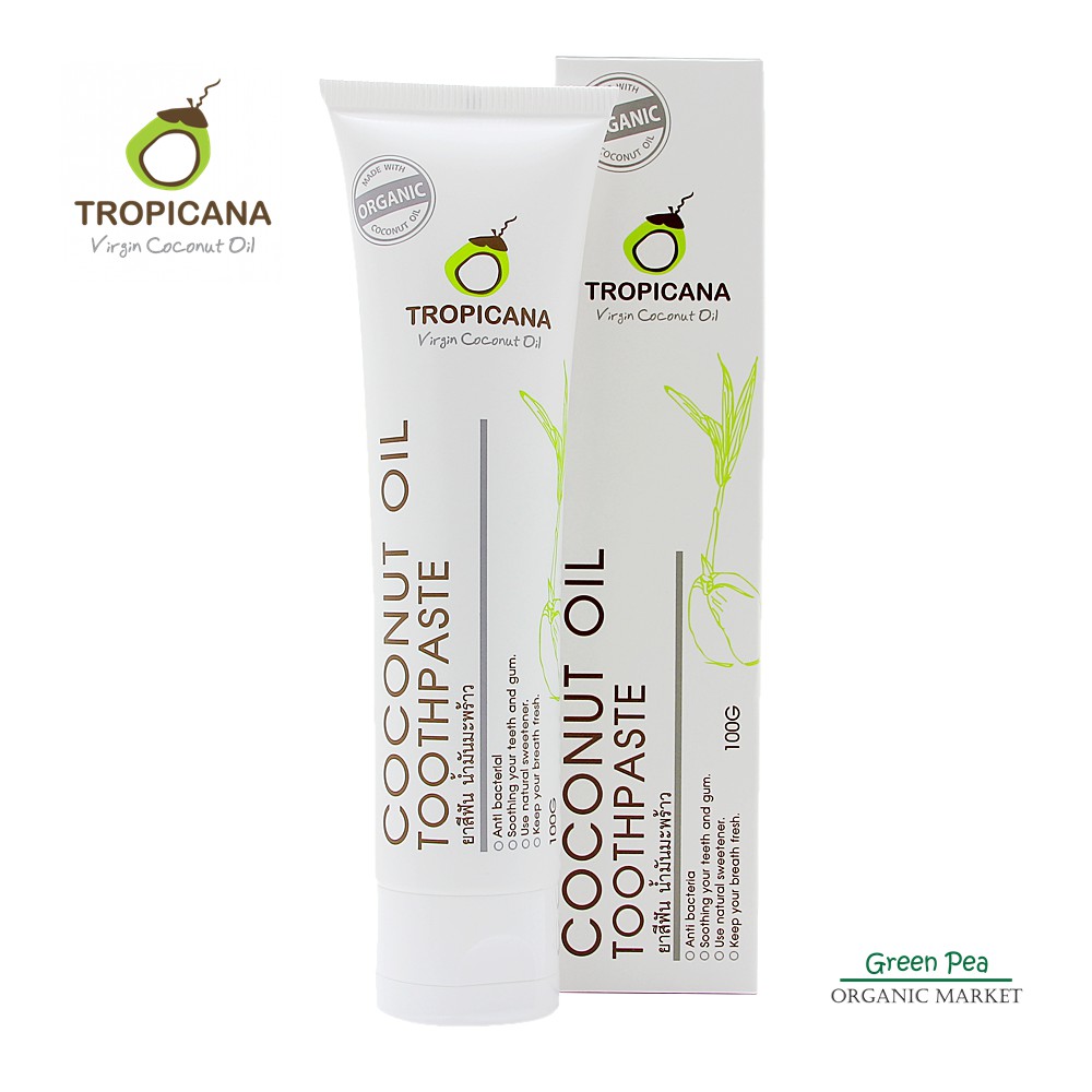 Tropicana ยาสีฟันน้ำมันมะพร้าว COCONUT OIL TOOTHPASTE 100 g. ทรอปิคาน่า