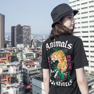 Just Say Bad  &amp;#174; เสื้อยืดลาย แนวสตรีท  รุ่น Tiger ดำ ขาว ( ลิขสิทธิ์แท้ ) แขนสั้น เสื้อยืดผู้หญิง S M L XL 2XL  TS