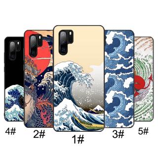 Huawei P20 30 Pro P9 P10 P20 P30 Lite Soft Cover Wave Art Green Illust Phone Case