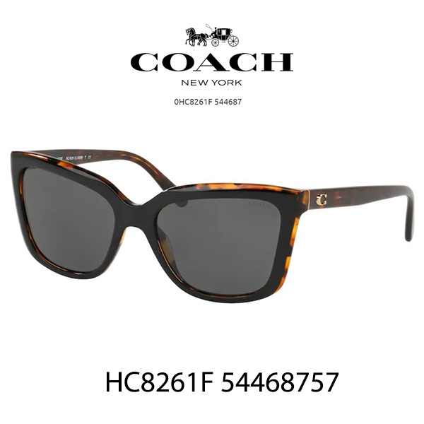 แว่นตากันแดด COACH รุ่น HC8261F 54468757 Black Tottoise Havana Dark Grey Solid