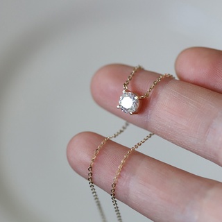 สร้อยคอเงิน 925 จี้โมอิส 4 ง่าม 0.5ct 1.0ct