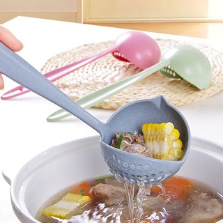 กระบวย แบบมีรูบนขอบ สำหรับตักซุป หม้อไฟ