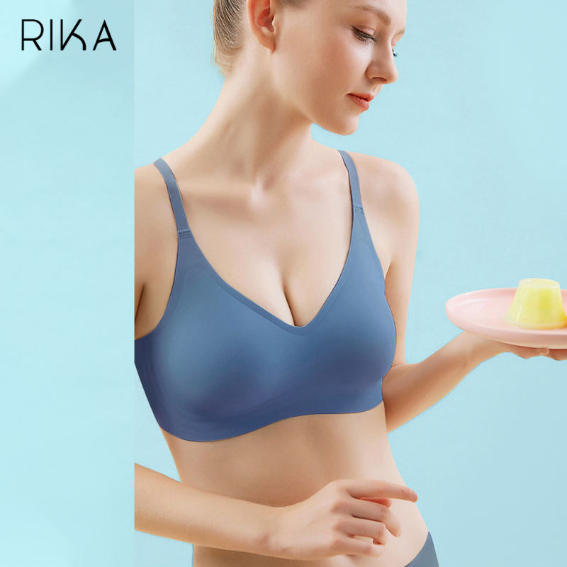 RIKA Seamless Bra AA1012 ฟองยางพารา 3D ไม่มีโครง 5 สีพลาสเทล เนินอกสวย เก็บเนื้อเนียนเรียบ ไม่กดทับ
