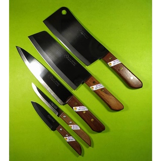 ชุดมีดทำครัวกีวี kiwi 5 เล่ม มีดเชฟ ใบมีดสแตนเลส ด้ามไม้ Chefs Knives set 5 pcs no 503 501 288 21 835 Stainless steel