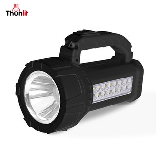 Thunli ไฟฉายชาร์จไฟ ไฟฉาย LED สว่างมาก ไฟฉุกเฉิน มือถือ แบบพกพา สำหรับ แคมป์ปิ้ง ตกปลากลางคืน ในกรณีฉุกเฉิน แข็งแรง ทนทาน