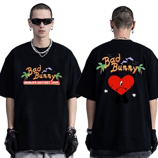 【เสื้อยืดใหม่】เสื้อผ้าผชใหม่ เสื้อยืด ผ้าฝ้าย พิมพ์ลายกราฟฟิค Bad Bunny UN VERANO SIN TI Music สองด้าน โอเวอร์ไซซ์ แฟชั่