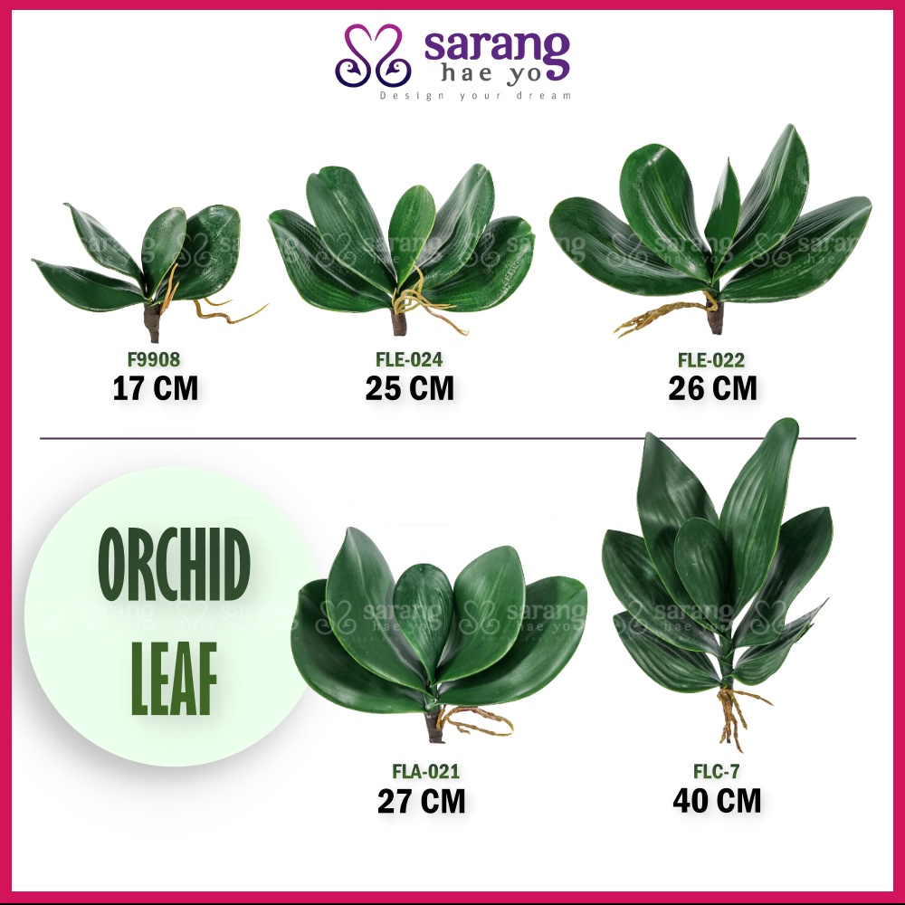 Okid Orchid Leaf Okit ดอกไม้ตกแต่งใบประดิษฐ์ตกแต่งบ้าน Orcid ใบ