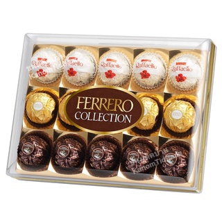 3 สี 15 ลูก เฟอร์เรโร่ รอชเชอร์ Collection Ferrero Rocher Chocolate ช็อคโกแลต ของขวัญ วาเลนไทน์ วันแห่งความรัก ขนมนำเข้า