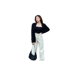 โปรโมชั่น : กางเกงขายาวเอวสูง สีครีม Sherlyn pants