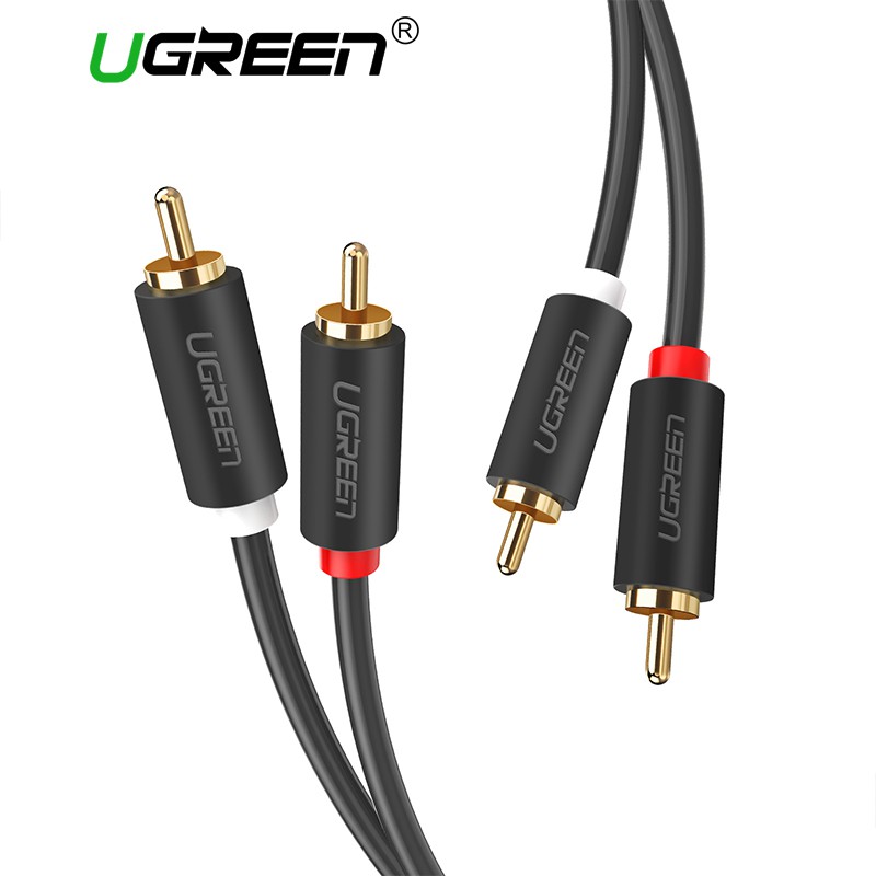 Ugreen สายเคเบิ้ลเสียงวิดีโอ ขยายเสียง 2 rca เป็น 2 Rca ตัวผู้ Dvd Tv