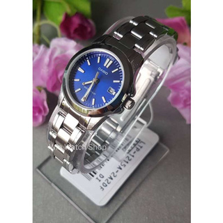 Win Watch Shop นาฬิกา Casio รุ่น LTP1215A2A2 นาฬิกาผู้หญิงสายแสตนเลส หน้าปัดสีน้ำเงิน