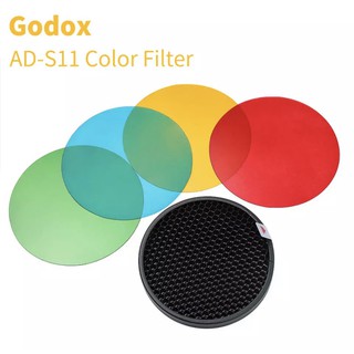 พร้อมส่ง Godox AD-S11 4สีกรองเจลแพ็ค+รังผึ้งกริดปกชุดสะท้อนแสงสำหรับWitstroแฟลช Godox Ad200 Ad180 Ad360 AD360II