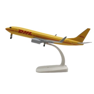 [20CM] โมเดลเครื่องบิน ขนส่ง DHL 737 (Air Craft Metal Model)  มีล้อ และขาตั้งโชว์ ลำใหญ่ - ของขวัญ ของสะสม ของตั้งโชว์