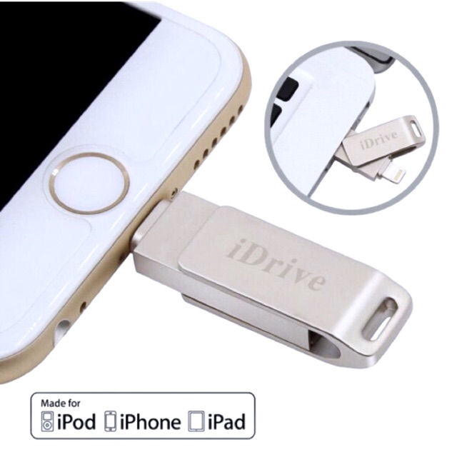 🔥ของแท้100%🔥IDrive - IDiskk Pro USB 2.0 16GB/32GB/ 64GB/128GB แฟลชไดร์ฟสำรองข้อมูล IPhone,IPad แบบหม