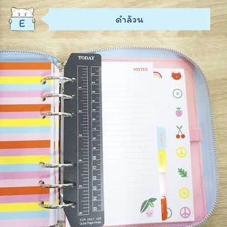 ไม้บรรทัดแพลนเนอร์ BASIC ⭐️ 6 รู Holes Planner Ruler Dividers Refill Divider Plan Index Bookmark A7/A6/A5 mimisplan