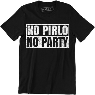 เสื้อยืดที่ต้องการตัวมากที่สุดใหม่ เสื้อยืดผ้าฝ้าย 100% นิ่ม พิมพ์ลาย No Pirlo Party ฟุตบอล Italy Milan Sขนาดเต็มS-5XL