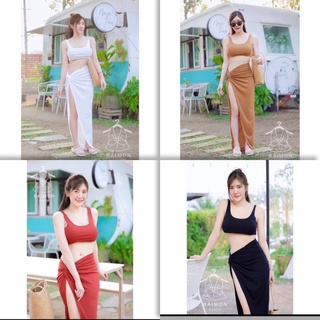 เซต2ชิ้นผ้าร่องแวกขา