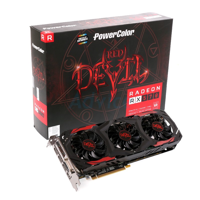 การ์ดจอ Powercolor Red Devil RX570 4GB GDDR5 (AXRX 570 4GBD5-3DH/OC) (ประกันร้าน 30 วัน)