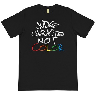 พร้อมส่ง เสื้อยืดแขนสั้น ผ้าฝ้าย 100% พิมพ์ลายตัวอักษร Judge Character Not Color Blm Unity Equality World Peace หลากสี แ