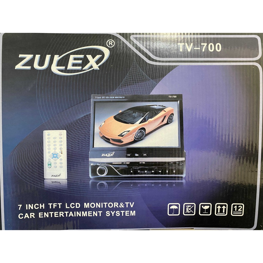 จอทีวี ติดรถยนต์ จอป็อบอัพ เครื่องเล่น 1 DIN จอสไลค์ ZULEX TV-700 7"