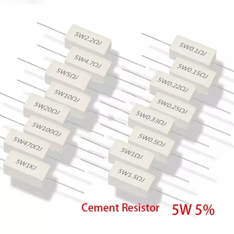 5W 5% ตัวต้านทานซีเมนต์ ความต้านทาน0.1 ~ 10K Ohm Rกระเบื้อง ต้องการท่าไหนแจ้งในแชทได้เลยค่ะ