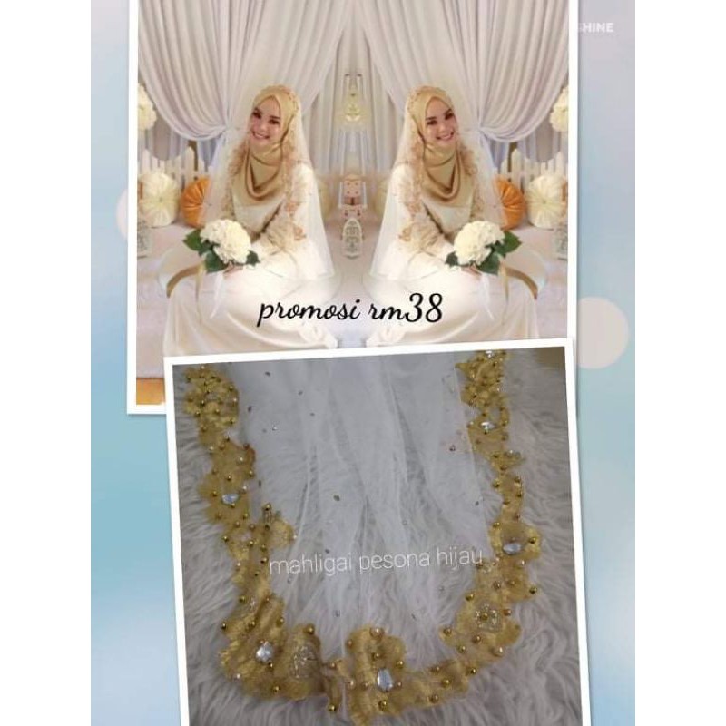 veil pengantin murah,veil nikah,veil Malaysia,veil bajet,veil simple,veil putih