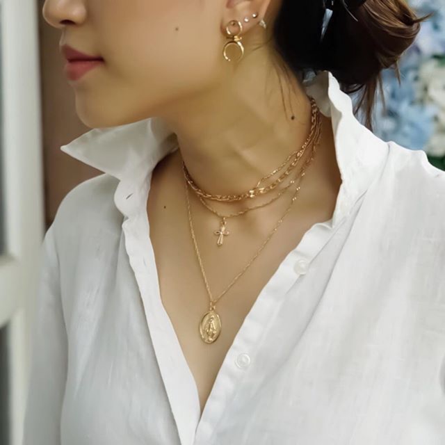 Cross layered necklace