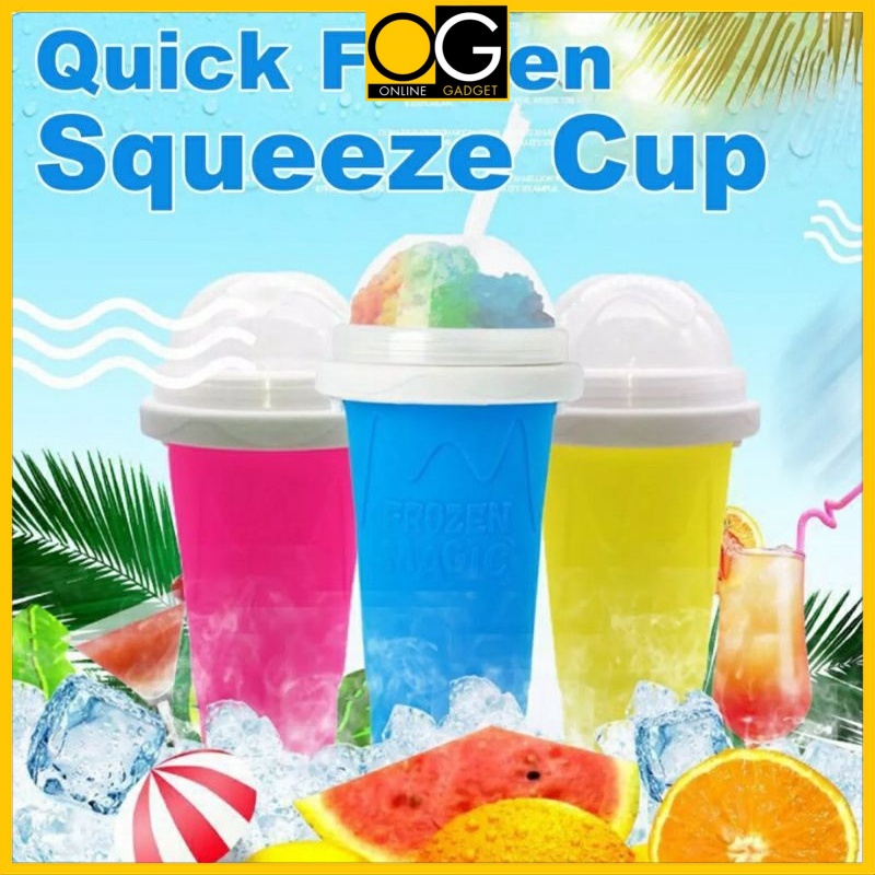 Slushy Cup Quick-Frozen Smoothie Maker Frozen Magic Squeeze Cup Peasy Slush Ice Shake Bottle 冰沙制杯