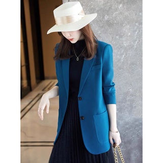 3 สีคุณภาพสูง Anti-Wrinkle Non-Iron Blue เสื้อสูทผู้หญิงฤดูใ…